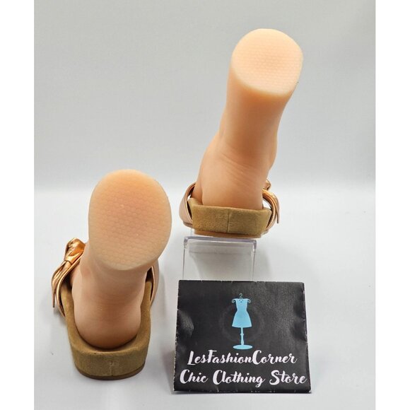 Jack Rogers Womens Metallic Bronze Leather Dorothy Knotted Bow Sandals Sz 8 2495 - Picture 7 of 16